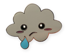 Load image into Gallery viewer, Crying Kawaii Rain Cloud Pin