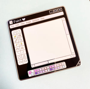 Kawaii Black Paint Pad Large Pin (Dry Erase Board)