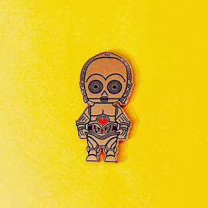 Gold Droid Heart Pin