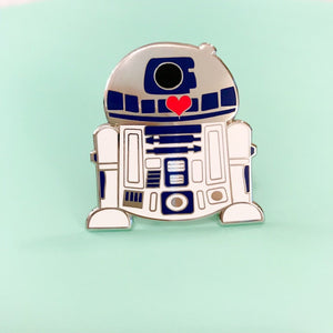 Silver Droid Heart Pin