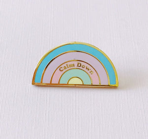 Calm Down Enamel Pin