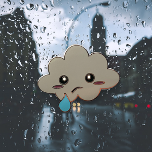 Crying Kawaii Rain Cloud Pin