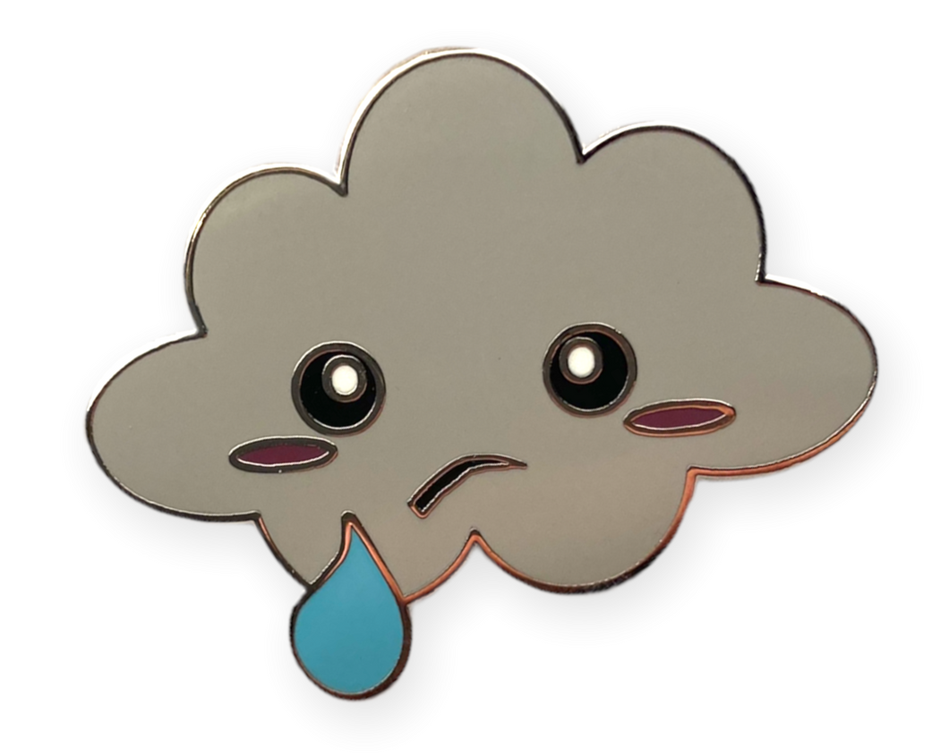 Crying Kawaii Rain Cloud Pin