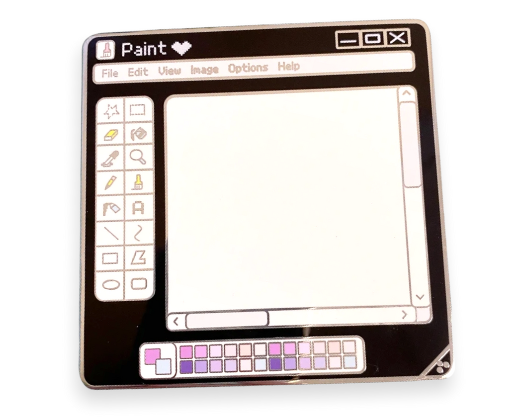 Kawaii Black Paint Pad Large Pin (Dry Erase Board)