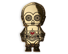 Load image into Gallery viewer, Gold Droid Heart Pin
