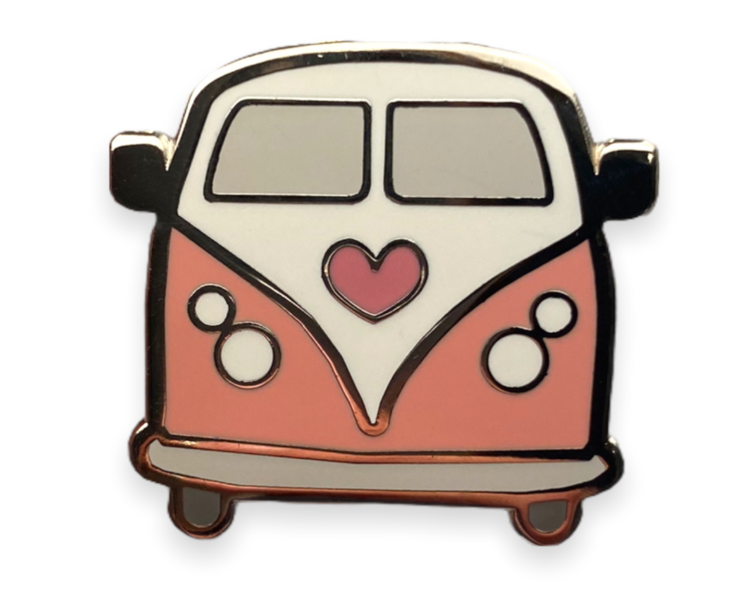 Coral Pink Camper Love Pin