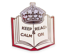 Load image into Gallery viewer, Glitter Keep Calm and Read On Pin
