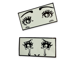 Manga Anime Happy and Crying Eyes Pin Set