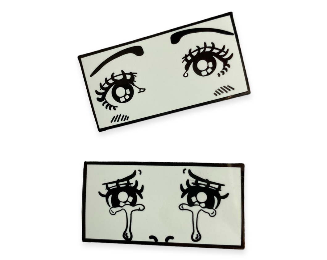 Manga Anime Happy and Crying Eyes Pin Set