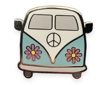 Load image into Gallery viewer, Flower Power Peace Love Bus Pin
