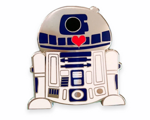 Silver Droid Heart Pin