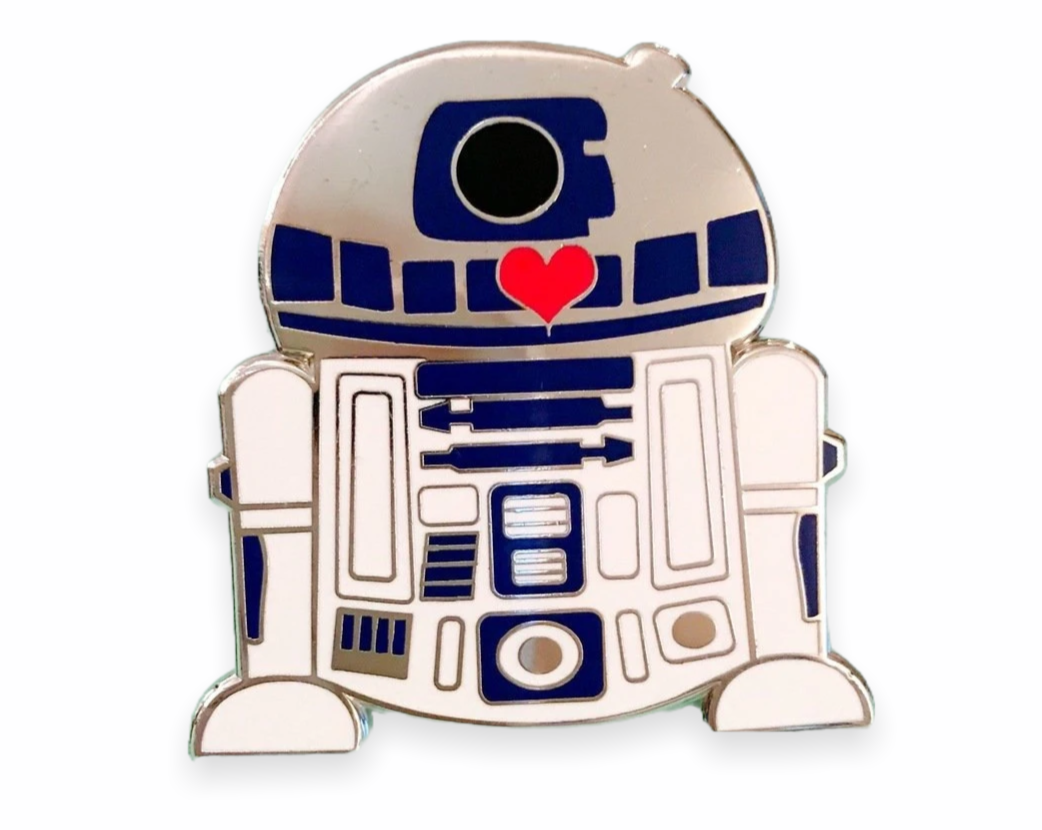 Silver Droid Heart Pin