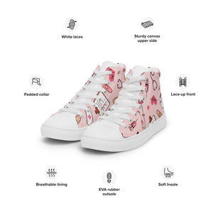 Mens High top Canvas Nurse Pattern Shoes