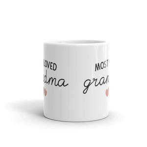 Most Loved Grandma White glossy mug