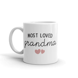 Most Loved Grandma White glossy mug