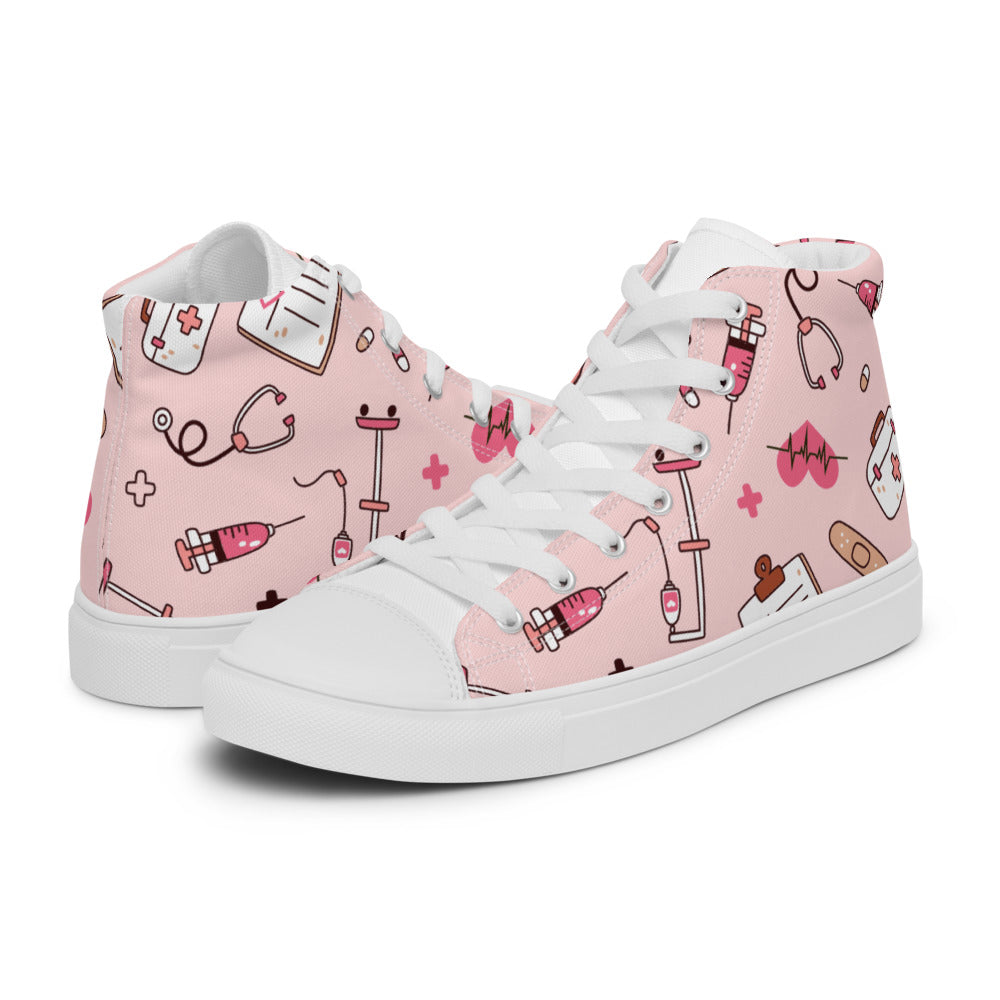 Women’s high top Nurse Pattern canvas shoes