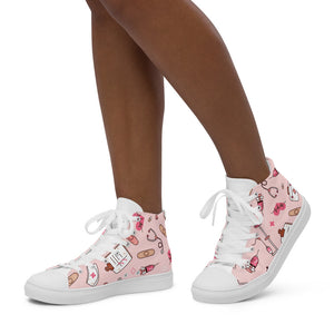 Women’s high top Nurse Pattern canvas shoes